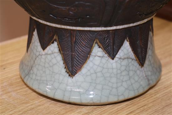 A large 19th century Chinese crackle glaze vase height 60cm